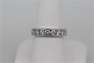 950 Platinum 1ctw Round Diamond Band Ring - Size 6